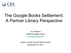 UC Libraries and the Google Settlement
