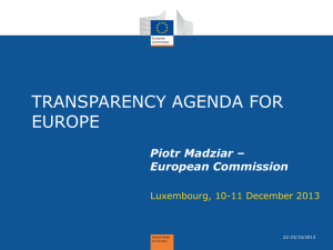 Transparency Agenda for Europe