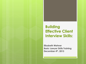 III Client Interview Skills 2013