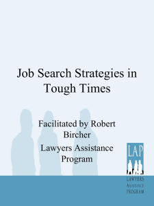 Job Search Strategies in Tough Times