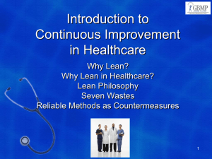 Introduction to Continuous Improvement in Healthcare