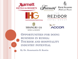 Tourism and hospitality industry potential of Russia