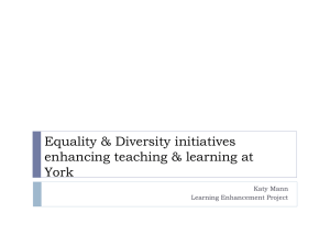 Equality and Diversity initiatives enhancing teaching and learning