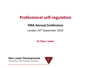 Professional self-regulation FMA Annual Conference