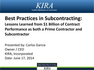 Best Practices in Subcontracting