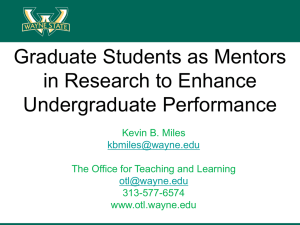 334 – Graduate Students as Mentors to Enhance Undergraduate