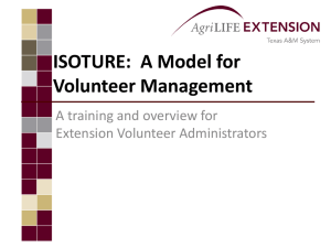 ISOTURE: A Model for Volunteer Management