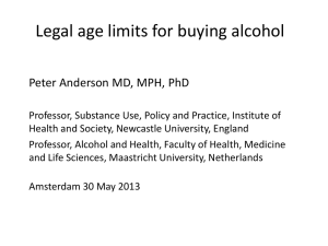 Legal age limits for buying alcohol
