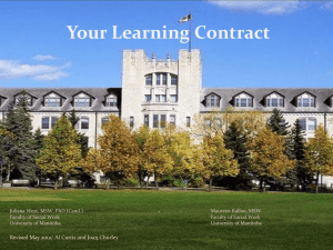 Learning Contract - University of Manitoba
