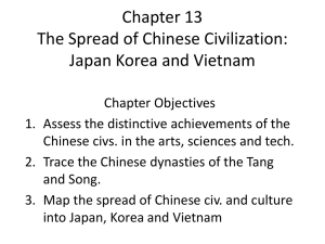 Chapter 13 The Spread of Chinese Civilization: Japan Korea and