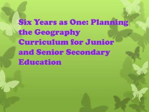 Six Years as One: Planning the Geography Curriculum for Junior