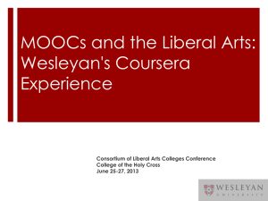 Wesleyan`s Coursera Experience