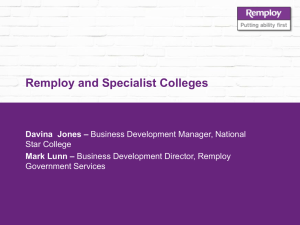 Remploy National Specialist Colleges Presentation