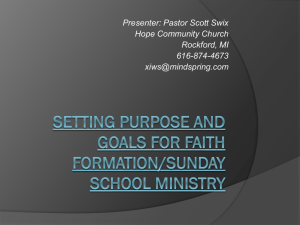 Christian Education Purpose and Goals Workshop