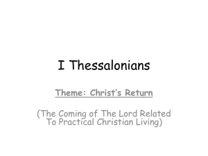 030115 I Thessalonians 4 - Chesed Bible Fellowship