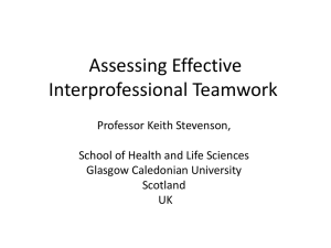 Assessing effective interprofessional teamwork