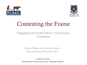 Engaging with South Africa`s Anti-Poverty Consensus