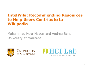 IntelWiki: Recommending Resources to Help Users Contribute to