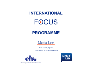 The International Focus Programme (IFP)