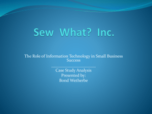 Sew What? Inc. - Bond Wetherbe