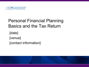 Financial Planning and the Tax Return