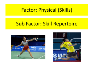 Skill Repertoire (Lesson 1)