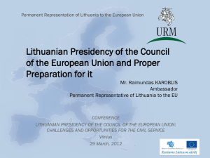 The role of the Permanent Representation during the Presidency