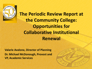 Opportunities for Collaborative Institutional Renewal