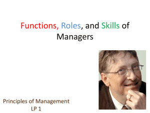 LP1-Functions, Roles, and Skills of Managers