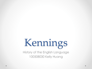 01042013kennings - 2012 History of the English Language