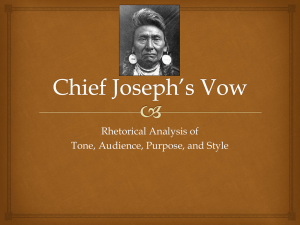 Chief Joseph`s Vow