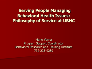 Philosophy of Service - Rutgers University Behavioral Health Care