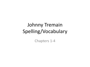 Johnny Tremain Spelling/Vocabulary