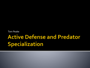 Active Defense and Predator Specialization