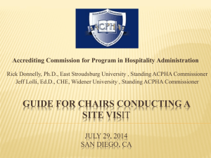 ACPHA Guide for Team Chairs Conducting a Site Visit Presentation
