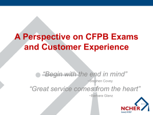 A Perspective on CFPB Exams and Customer Experience