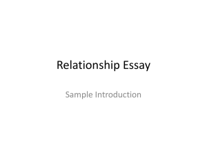 Relationship Essay