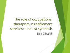 The role of occupational therapists in reablement services: a realist