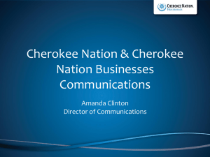 Cherokee Nation`s Communication Overview (PowerPoint)