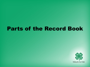 Parts of the Oklahoma 4-H Record Book - 4