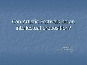 Can Artistic Festivals be an intellectual proposition?
