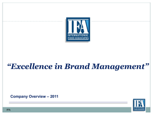 Excellence in Brand Management - International Food Associates