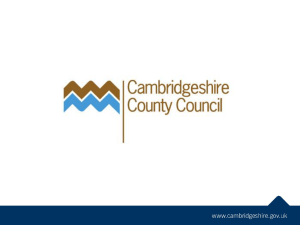 Document: SfC & WDT PowerPoint - Cambridgeshire County Council