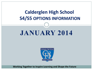 S4 Options Programme Information Evening 28 January 2014