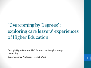 “Overcoming by Degrees”: exploring care leavers