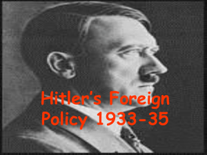 Hitlers Foreign Policy - Coatbridge High School