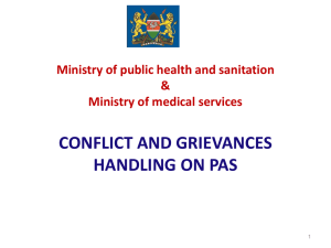 conflict and grievances handling on pas