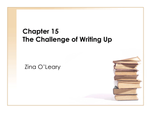 Chapter 15 The Challenge of Writing Up