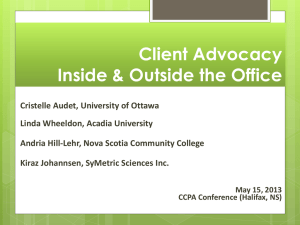 Client Advocacy Inside and Outside the Counselling Office