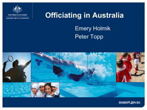 Officiating in Australia